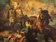 Theodore Chasseriau Arab Chiefs Challenging to Combat under a City Ramparts oil